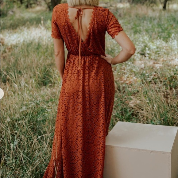Baltic Born Terracotta Lace Maxi Dress Warm brown Orange Boho NWT XXL - Picture 2 of 12